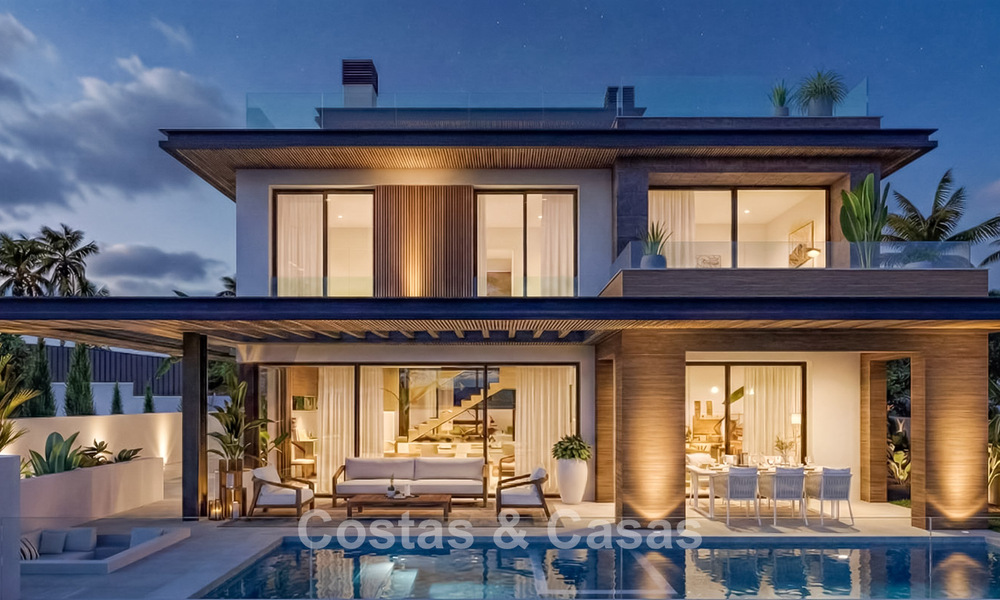 Villas élégantes et modernes de nouvelle construction à vendre avec vue panoramique à proximité du terrain de golf dans la vallée de Mijas, sur la Costa del Sol 795609