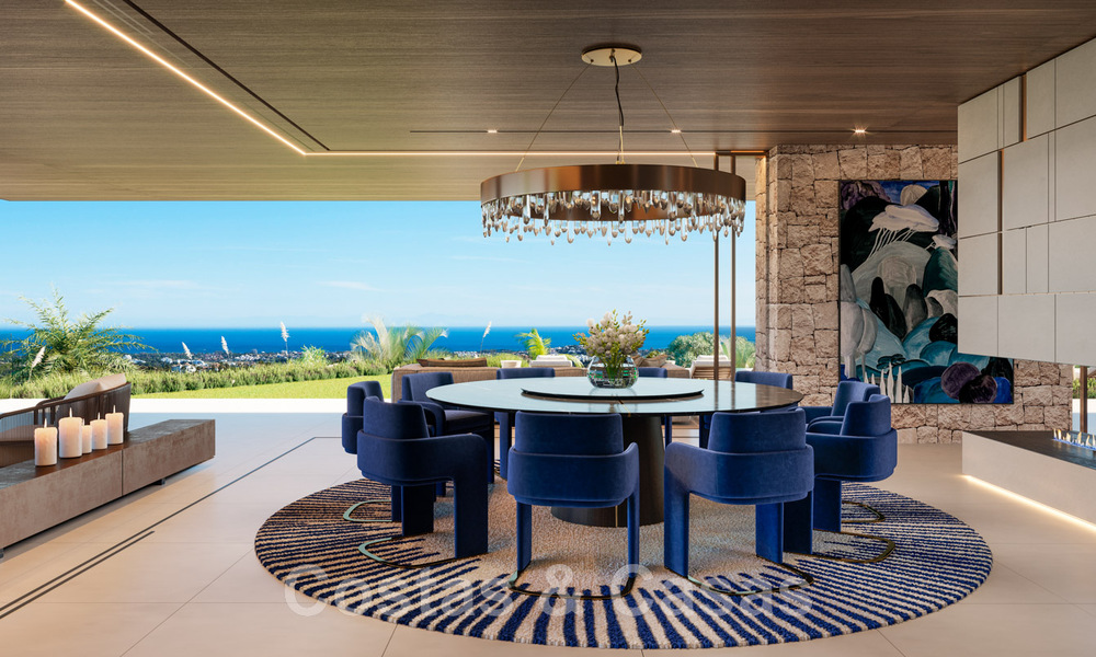 Majestueuse villa contemporaine de construction neuve à vendre avec une vue sublime sur la mer dans les collines de La Quinta à Benahavis - Marbella 46441