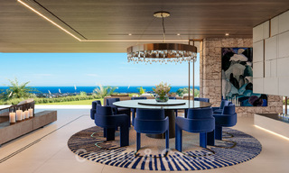 Majestueuse villa contemporaine de construction neuve à vendre avec une vue sublime sur la mer dans les collines de La Quinta à Benahavis - Marbella 46441 