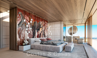 Majestueuse villa contemporaine de construction neuve à vendre avec une vue sublime sur la mer dans les collines de La Quinta à Benahavis - Marbella 46448 
