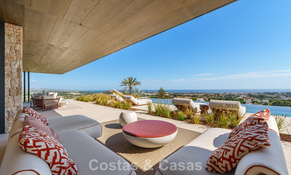 Majestueuse villa contemporaine de construction neuve à vendre avec une vue sublime sur la mer dans les collines de La Quinta à Benahavis - Marbella 786705
