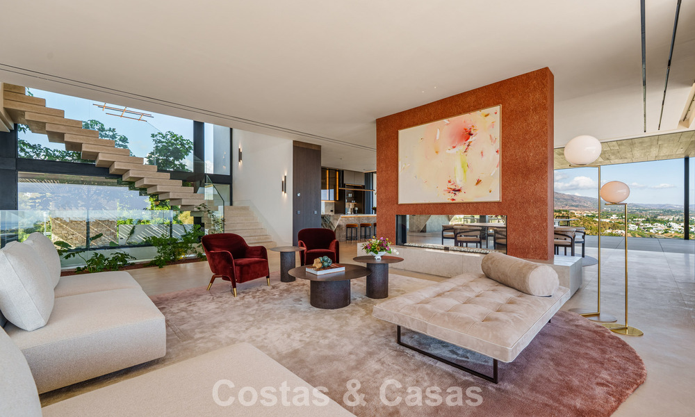 Majestueuse villa contemporaine de construction neuve à vendre avec une vue sublime sur la mer dans les collines de La Quinta à Benahavis - Marbella 786706