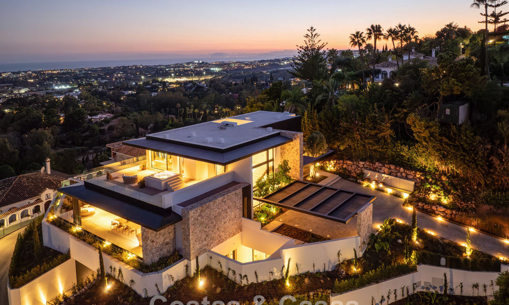 Majestueuse villa contemporaine de construction neuve à vendre avec une vue sublime sur la mer dans les collines de La Quinta à Benahavis - Marbella 786711