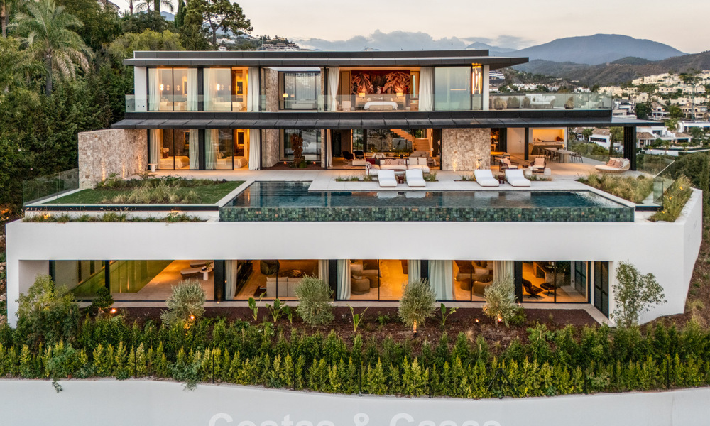 Majestueuse villa contemporaine de construction neuve à vendre avec une vue sublime sur la mer dans les collines de La Quinta à Benahavis - Marbella 786722