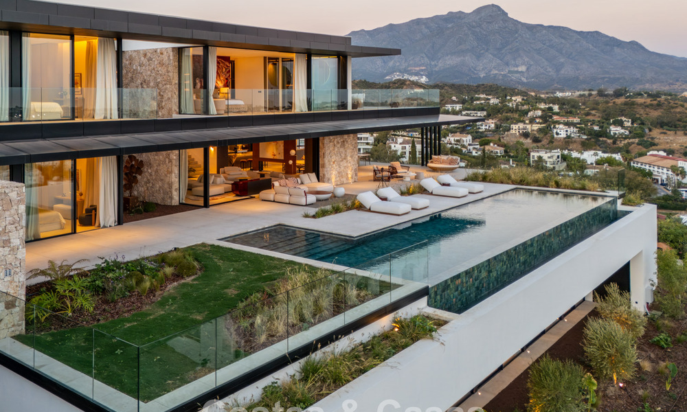 Majestueuse villa contemporaine de construction neuve à vendre avec une vue sublime sur la mer dans les collines de La Quinta à Benahavis - Marbella 786723