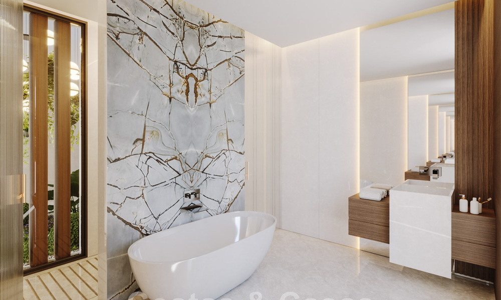 Nouvelle villa design à vendre, à l'architecture moderne et offrant une vue imprenable sur la mer, sur la très convoitée Golden Mile de Marbella 47088