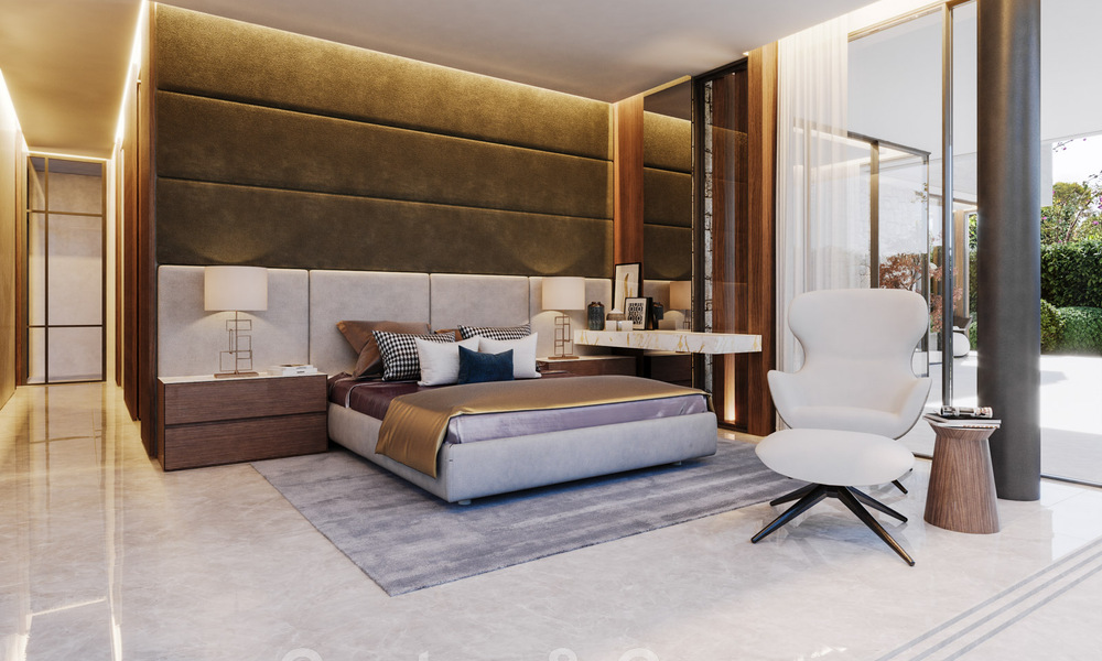 Nouvelle villa design à vendre, à l'architecture moderne et offrant une vue imprenable sur la mer, sur la très convoitée Golden Mile de Marbella 47092