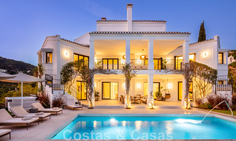 Exquise villa de luxe à vendre dans un style méditerranéen avec un design contemporain dans une position élevée à El Madroñal, Benahavis - Marbella 48135