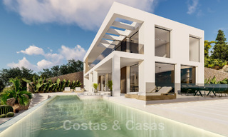Nouvelle villa design à vendre avec vue panoramique sur la mer dans un quartier calme à distance de marche de la plage de Manilva, Costa del Sol 48059 