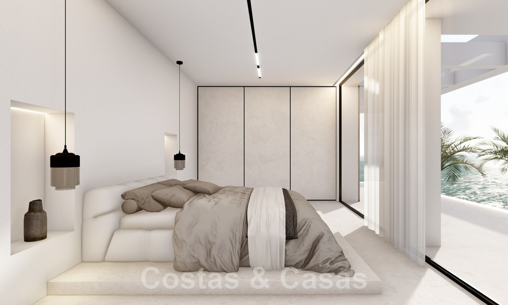 Nouvelle villa design à vendre avec vue panoramique sur la mer dans un quartier calme à distance de marche de la plage de Manilva, Costa del Sol 48060