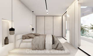 Nouvelle villa design à vendre avec vue panoramique sur la mer dans un quartier calme à distance de marche de la plage de Manilva, Costa del Sol 48060 