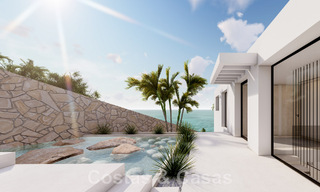 Nouvelle villa design à vendre avec vue panoramique sur la mer dans un quartier calme à distance de marche de la plage de Manilva, Costa del Sol 48062 
