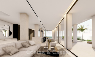 Nouvelle villa design à vendre avec vue panoramique sur la mer dans un quartier calme à distance de marche de la plage de Manilva, Costa del Sol 48063 