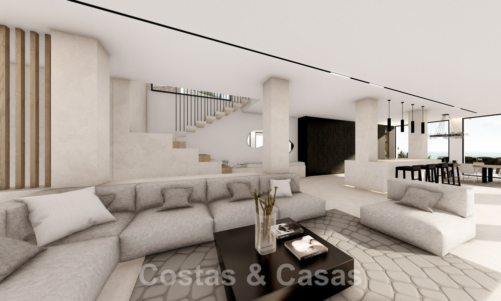 Nouvelle villa design à vendre avec vue panoramique sur la mer dans un quartier calme à distance de marche de la plage de Manilva, Costa del Sol 48065