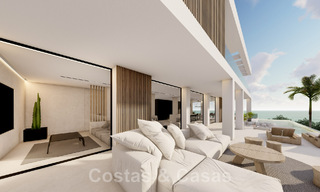 Nouvelle villa design à vendre avec vue panoramique sur la mer dans un quartier calme à distance de marche de la plage de Manilva, Costa del Sol 48068 
