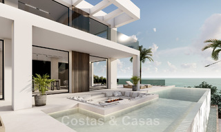 Nouvelle villa design à vendre avec vue panoramique sur la mer dans un quartier calme à distance de marche de la plage de Manilva, Costa del Sol 48070 