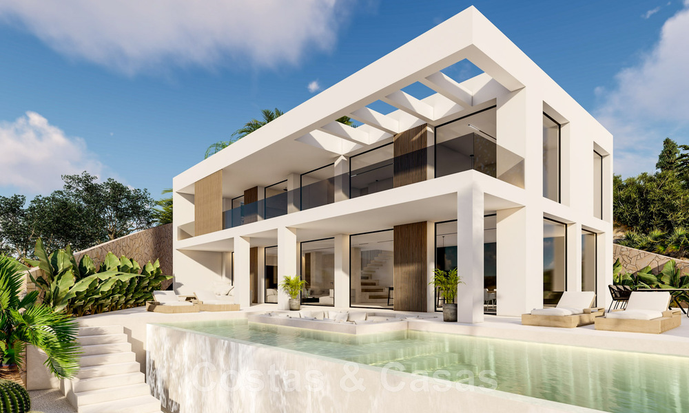 Nouvelle villa design à vendre avec vue panoramique sur la mer dans un quartier calme à distance de marche de la plage de Manilva, Costa del Sol 48072