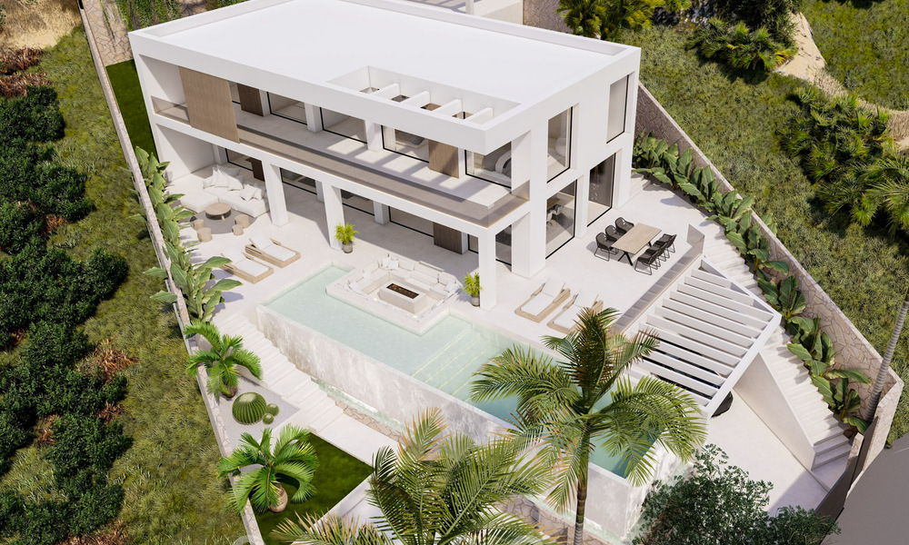 Nouvelle villa design à vendre avec vue panoramique sur la mer dans un quartier calme à distance de marche de la plage de Manilva, Costa del Sol 48073