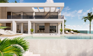 Nouvelle villa design à vendre avec vue panoramique sur la mer dans un quartier calme à distance de marche de la plage de Manilva, Costa del Sol 48074 