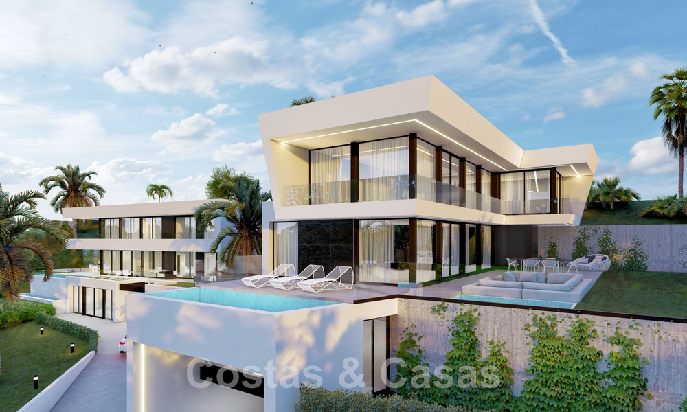 Nouveau! 2 villas de luxe modernistes à vendre dans une zone verte, avec vue panoramique sur la mer à l'est du centre de Marbella 48109