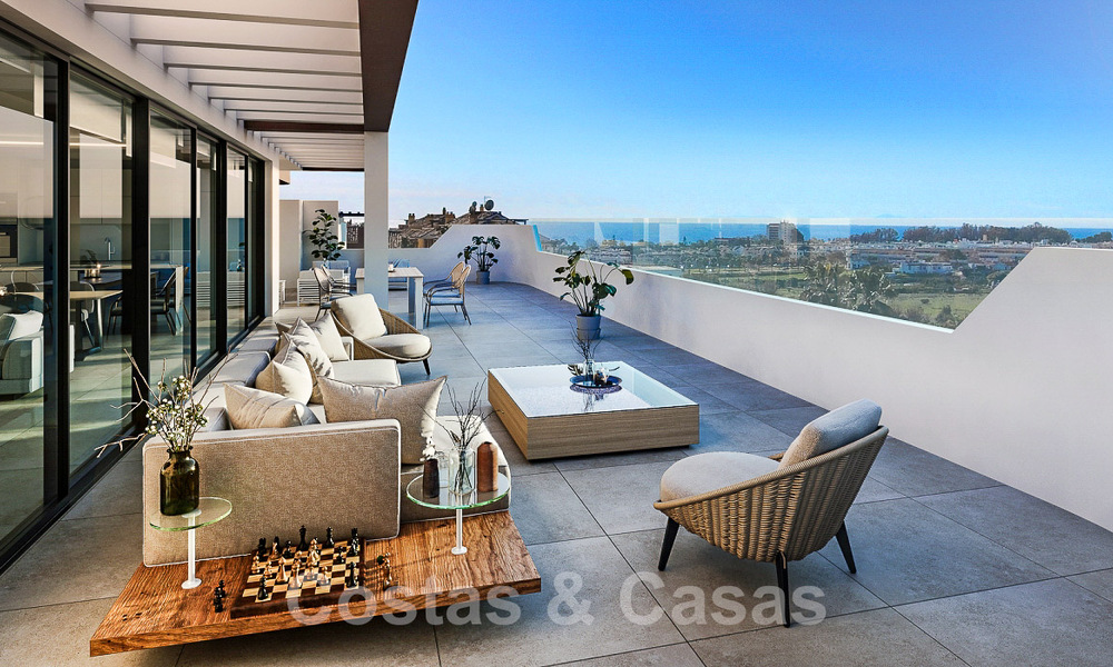 Appartements neufs et luxueux de style contemporain à vendre avec une grande terrasse et des vues panoramiques sur le nouveau Golden Mile entre Marbella et Estepona 50045