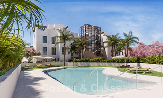 Appartements neufs et luxueux de style contemporain à vendre avec une grande terrasse et des vues panoramiques sur le nouveau Golden Mile entre Marbella et Estepona 50055 