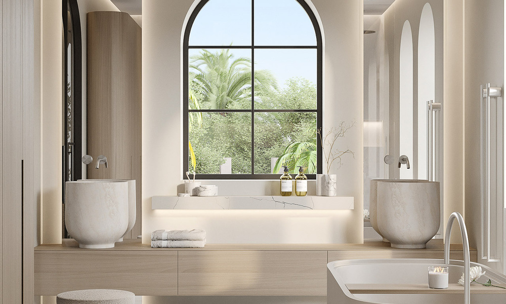 Villa de luxe de style méditerranéen à vendre à côté du terrain de golf de Las Brisas, dans la vallée du golf de Nueva Andalucia, à Marbella 50233