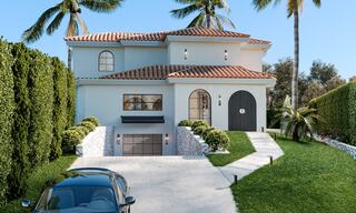 Villa de luxe de style méditerranéen à vendre à côté du terrain de golf de Las Brisas, dans la vallée du golf de Nueva Andalucia, à Marbella 50240 