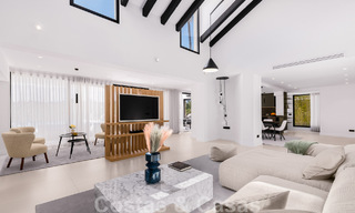 Villa de luxe à vendre, prête à emménager, adjacente au terrain de golf Las Brisas, dans une communauté fermée de la vallée du golf de Nueva Andalucia, Marbella 51441 