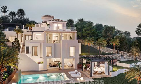 Nouvelle villa de luxe à vendre avec un style architectural contemporain située dans une communauté sécurisée de Nueva Andalucia, Marbella 51462
