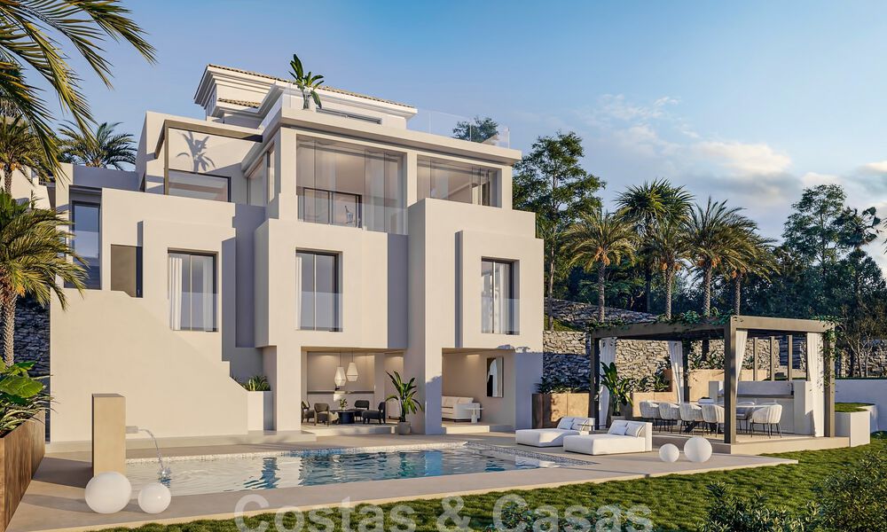 Nouvelle villa de luxe à vendre avec un style architectural contemporain située dans une communauté sécurisée de Nueva Andalucia, Marbella 51465