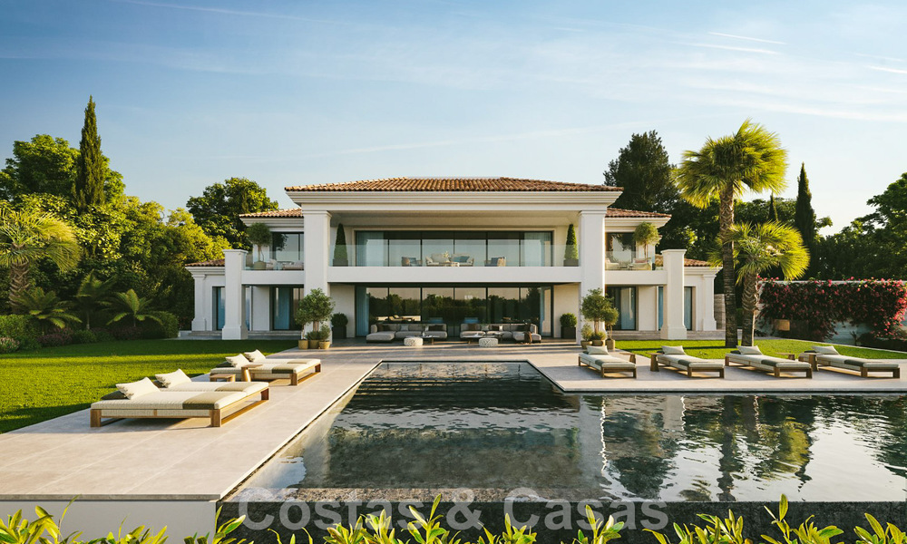 Terrain + projet de construction exclusif à vendre pour une impressionnante villa design, à distance de marche du Golf La Quinta à Benahavis - Marbella 52641