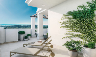 Appartements contemporains de style andalou à vendre avec vue panoramique sur la mer dans la vallée du golf de Nueva Andalucia, Marbella 51634 