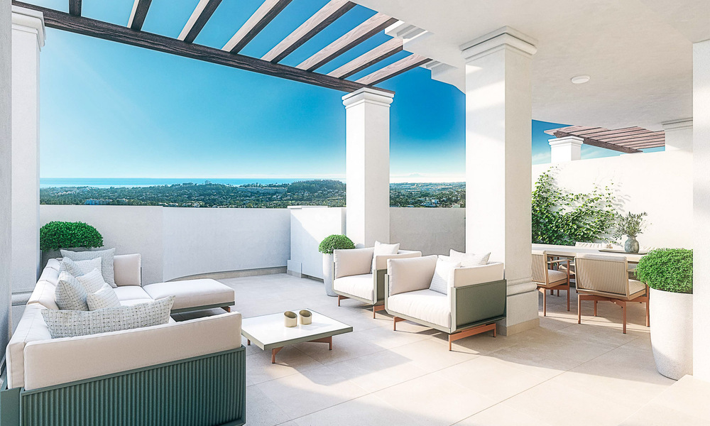 Appartements contemporains de style andalou à vendre avec vue panoramique sur la mer dans la vallée du golf de Nueva Andalucia, Marbella 51638