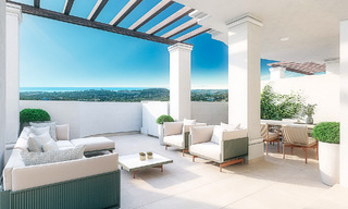 Appartements contemporains de style andalou à vendre avec vue panoramique sur la mer dans la vallée du golf de Nueva Andalucia, Marbella 51638 
