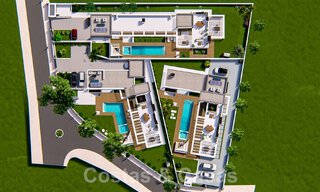 3 Nouvelles villas design à vendre à deux pas du terrain de golf dans un complexe de luxe à Mijas, Costa del Sol 53548 