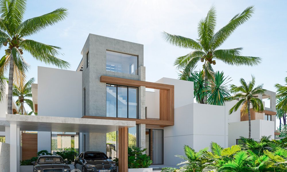 Nouveau projet! Villas de luxe ultra-modernes à vendre avec un design extérieur balinais, sur la plage de première ligne près de San Pedro, Marbella 53396