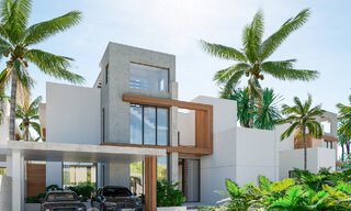 Nouveau projet! Villas de luxe ultra-modernes à vendre avec un design extérieur balinais, sur la plage de première ligne près de San Pedro, Marbella 53396 