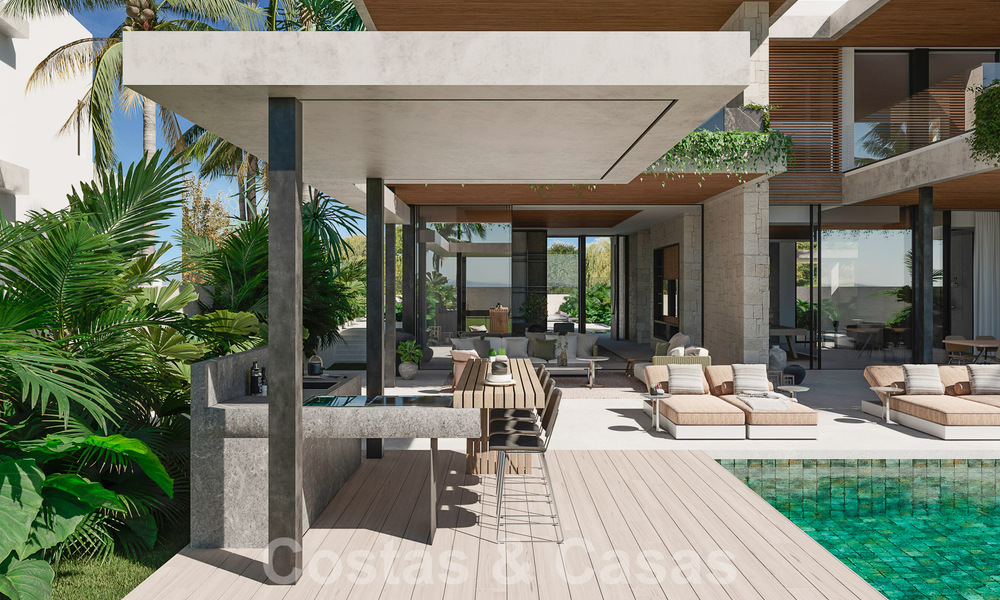 Nouveau projet! Villas de luxe ultra-modernes à vendre avec un design extérieur balinais, sur la plage de première ligne près de San Pedro, Marbella 53397