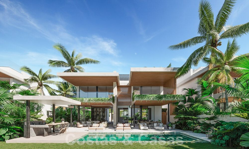 Nouveau projet! Villas de luxe ultra-modernes à vendre avec un design extérieur balinais, sur la plage de première ligne près de San Pedro, Marbella 53401