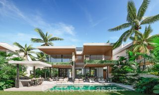 Nouveau projet! Villas de luxe ultra-modernes à vendre avec un design extérieur balinais, sur la plage de première ligne près de San Pedro, Marbella 53401 