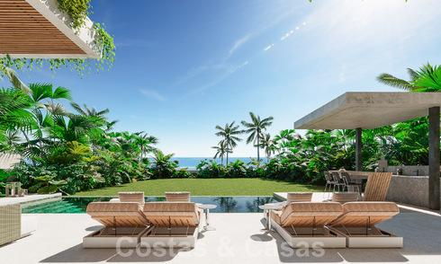 Nouveau projet! Villas de luxe ultra-modernes à vendre avec un design extérieur balinais, sur la plage de première ligne près de San Pedro, Marbella 53402