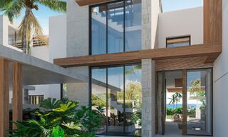 Nouveau projet! Villas de luxe ultra-modernes à vendre avec un design extérieur balinais, sur la plage de première ligne près de San Pedro, Marbella 53403 