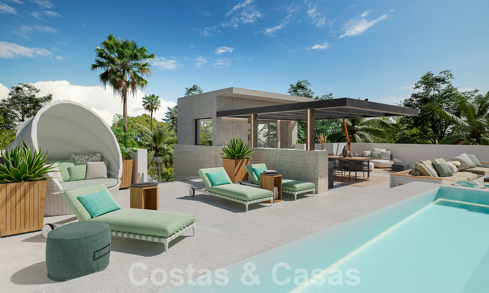 Nouveau projet! Villas de luxe ultra-modernes à vendre avec un design extérieur balinais, sur la plage de première ligne près de San Pedro, Marbella 53406