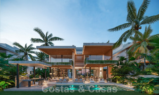 Nouveau projet! Villas de luxe ultra-modernes à vendre avec un design extérieur balinais, sur la plage de première ligne près de San Pedro, Marbella 53415 