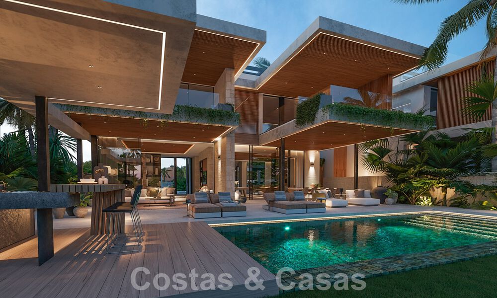 Nouveau projet! Villas de luxe ultra-modernes à vendre avec un design extérieur balinais, sur la plage de première ligne près de San Pedro, Marbella 53416