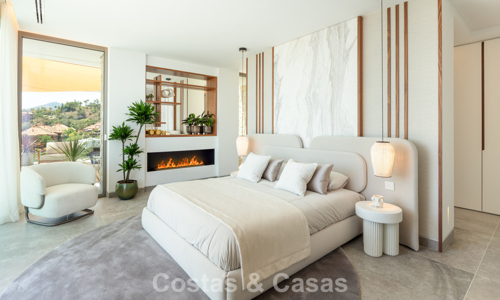 Superbe villa de luxe architecturale à vendre avec vue sur la mer dans un quartier résidentiel protégé sur les collines de La Quinta à Marbella - Benahavis 54128