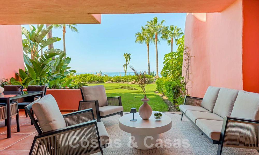 Appartement de jardin à vendre avec vue sur la mer dans un complexe de plage emblématique sur le nouveau Golden Mile entre San Pedro et Estepona 57934