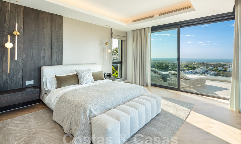 Prestigieuse villa de luxe moderne à vendre avec vue imprenable sur la mer dans une communauté fermée à Marbella - Benahavis 58704