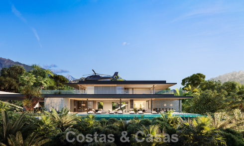 Terrain + projet pour un villa de luxe au design futuriste avec vue imprenable sur la mer à vendre à El Madroñal, Benahavis - Marbella 62413